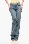 Coperni Mid Washed Open Knee Bootcut Denims 24cm In Blue