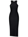 Coperni Embellished Satin-jersey Midi Dress In Black