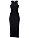Coperni Embellished Satin-jersey Midi Dress In Black