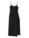 Coperni Midi Dress With Side Slit In Black