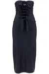 Coperni Knot Gala Midi Black Dress With Adjustable Knots In Stretch Jersey Woman In Black