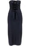 Coperni Knot Gala Midi Black Dress With Adjustable Knots In Stretch Jersey Woman In Black