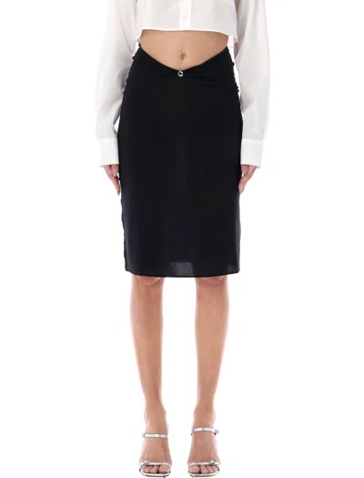 Coperni Midi Skirt Triangle Back In Black