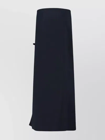 Coperni Midi Skirt With Side Slit And Buckle In Blue