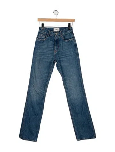 Pre-owned Coperni Mid-rise Straight Leg Jeans In Blue
