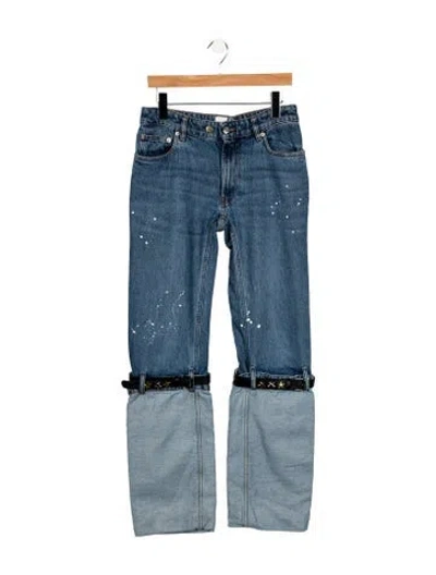 Pre-owned Coperni Mid-rise Straight Leg Jeans In Blue