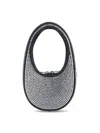 Coperni Mini Swipe Embellished Top Handle Bag In Black