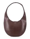 Coperni Crescent-shaped Small Handbag With Polished Finish In Brown