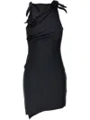 Coperni Asymmetrical Flower Mini Dress Woman Black
