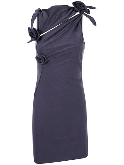 Coperni "mini Flower" Dress In Blue