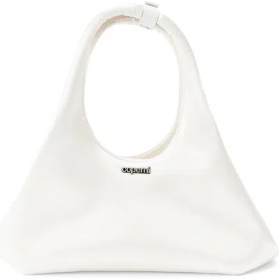 Coperni Mini Folded Satin Tote In White