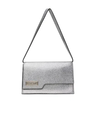 Coperni Mini Glitter Folder Shoulder Bag In Silver
