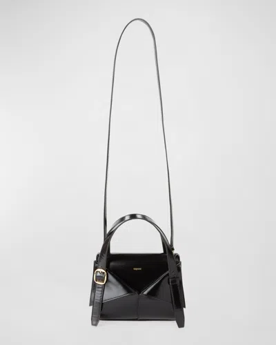 Coperni Mini Glossy Flap Leather Crossbody Bag In Black