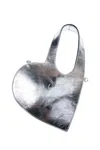 Coperni Mini Heart Tote In Silver