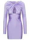 Coperni Twisted Cut-out Jersey Dress In Violet