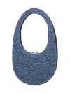 Coperni Mini Oval Blue Denim Handbag In Blue