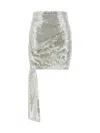 Coperni Sheer White Sequins Asymmetric Miniskirt In White
