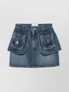 Coperni Mini Skirt With Belt Loops And Pockets In Blue