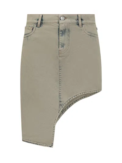 Coperni Mini Skirt With Cotton Blend Fabric In Gry