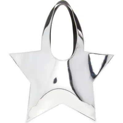 Coperni Mini Star Mirror Metallic Tote In Silver