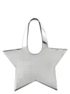Coperni Star Metallic Mini Handbag With Embossed Logo Lettering On The Front And Mirrored Effect In Leather  In Silver