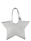 Coperni Star Metallic Mini Handbag With Embossed Logo Lettering On The Front And Mirrored Effect In Leather  In Silver