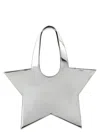 Coperni Star Metallic Mini Handbag With Embossed Logo Lettering On The Front And Mirrored Effect In Leather  In Silver
