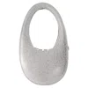 Coperni Mini Swipe Sparkle Leather Top Handle Bag In Silver