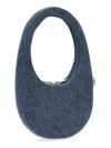 Coperni Oval Denim Mini Swipe Bag Handbag In Blue