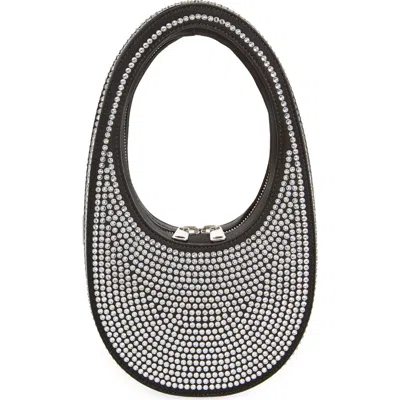 Coperni Mini Swipe Crystal Embellished Bag In Black/ Crystal
