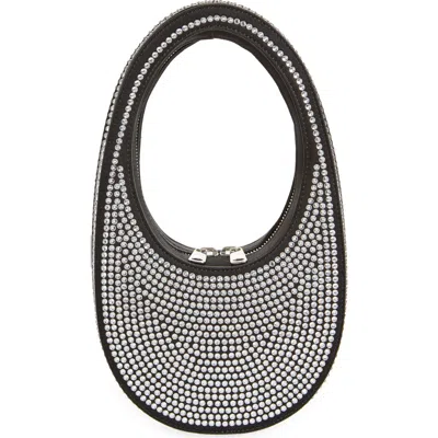 Coperni Mini Swipe Crystal Embellished Bag In Black Bkcs