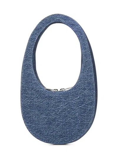 Coperni Mini Swipe Oval Handbag In Blue