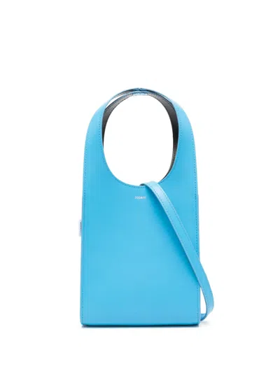 Coperni Mini Swipe Leather Tote Bag In Blue