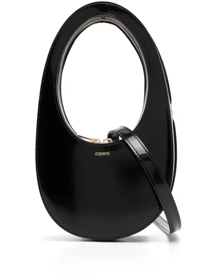 Coperni Mini Swipe Leather Tote Bag In Schwarz
