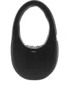 Coperni Mini Swipe Oval-frame Leather Tote Bag In Black