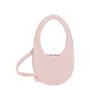 Coperni Mini Swipe Pink Crossbody Bag With Embossed Logo And Removable Shoulder Strap In Leather In Pink