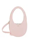 Coperni 'mini Swipe' Pink Crossbody Bag With Embossed Logo And Removable Shoulder Strap In Leather W In Multicolor