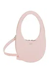 Coperni 'mini Swipe' Pink Crossbody Bag With Embossed Logo And Removable Shoulder Strap