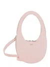 Coperni Mini Swipe Pink Crossbody Bag With Embossed Logo And Removable Shoulder Strap In Leather Woman In Rosa