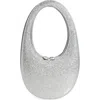 Coperni Mini Swipe Sparkle Leather Top Handle Bag In Silver