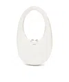 Coperni Oval-shape White Vitello Shoulder Bag With Zipper Closure