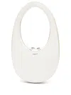 Coperni Oval-shape White Vitello Shoulder Bag With Zipper Closure In White