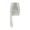 Coperni Sheer White Sequins Asymmetric Miniskirt In White
