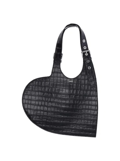 Coperni Minimalist Cow Leather Shoulder Bag In Black