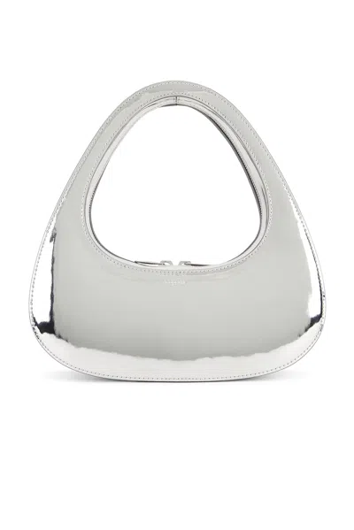 Coperni Mirrored Baguette Swipe Bag In Silver