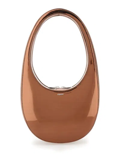 Coperni Mirrored Swipe Bag In Brown