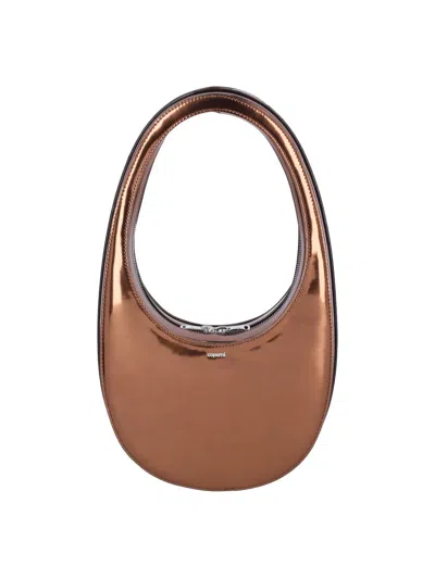 Coperni Mirrored Swipe Bag Hand Bags Brown In Grey