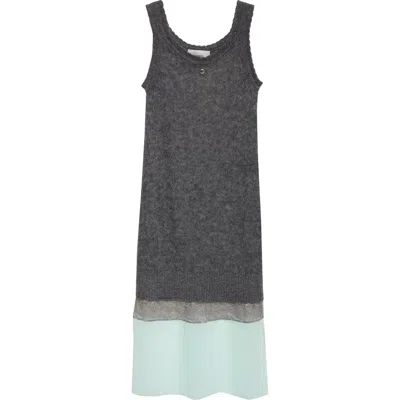 Coperni Mixed Media Slipdress In Animal Print