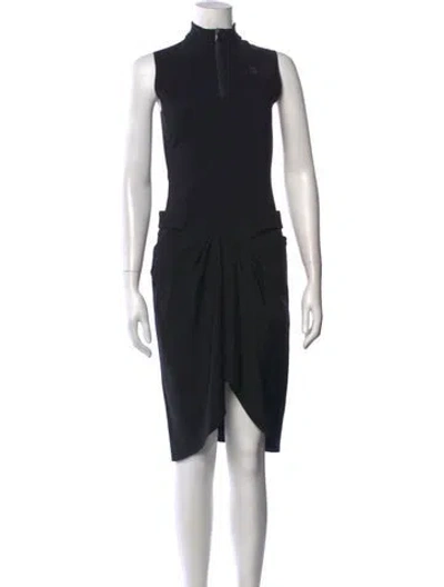 Pre-owned Coperni Mock Neck Knee-length Dress In Black