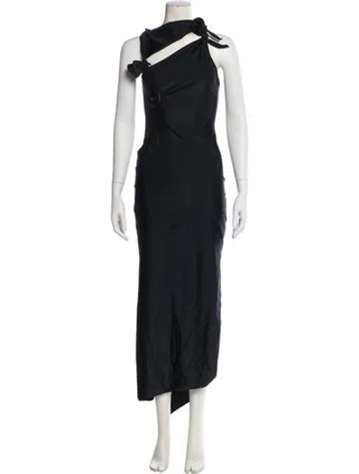 Pre-owned Coperni Mock Neck Long Dress In Black